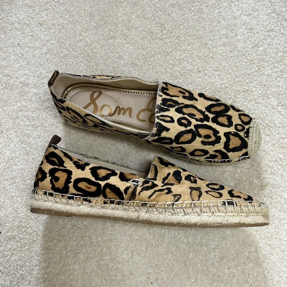 Sam Edelman Flats Size 9M Khloe Leopard Print‎ Calf Hair Slip On Espadrilles